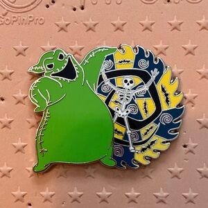 Disney Oogie Boogie & Skeleton Enamel Pin - Bright Green, Yellow, Navy